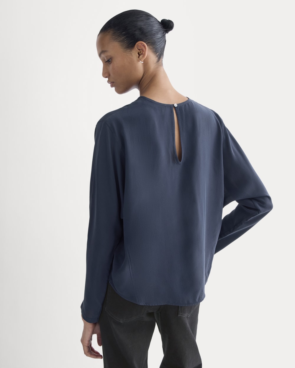 Dolman Top in Washable Silk | Navy – Everlane