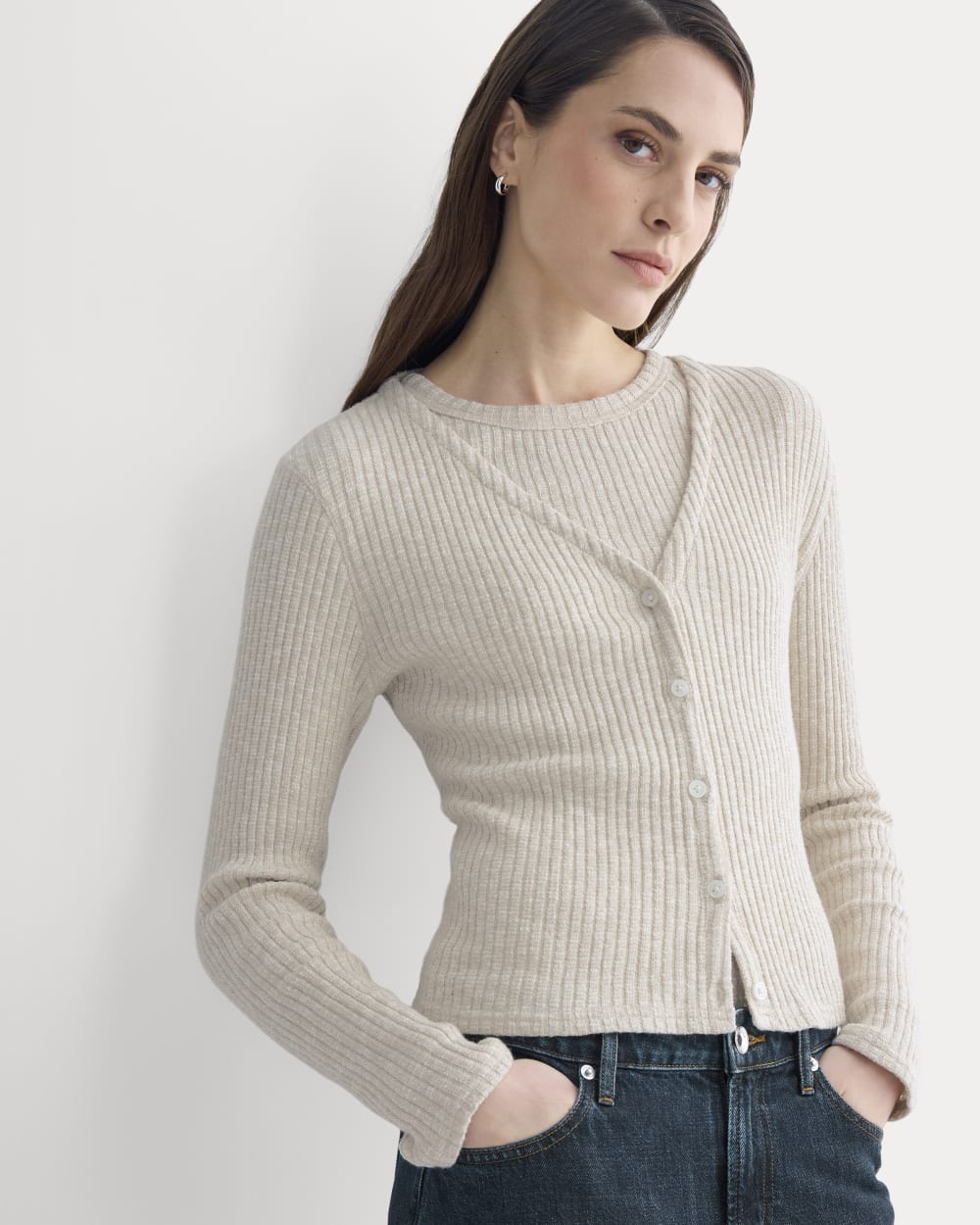 womens-rib-knit-organic-cotton-cardigan-peyote-bone | primary