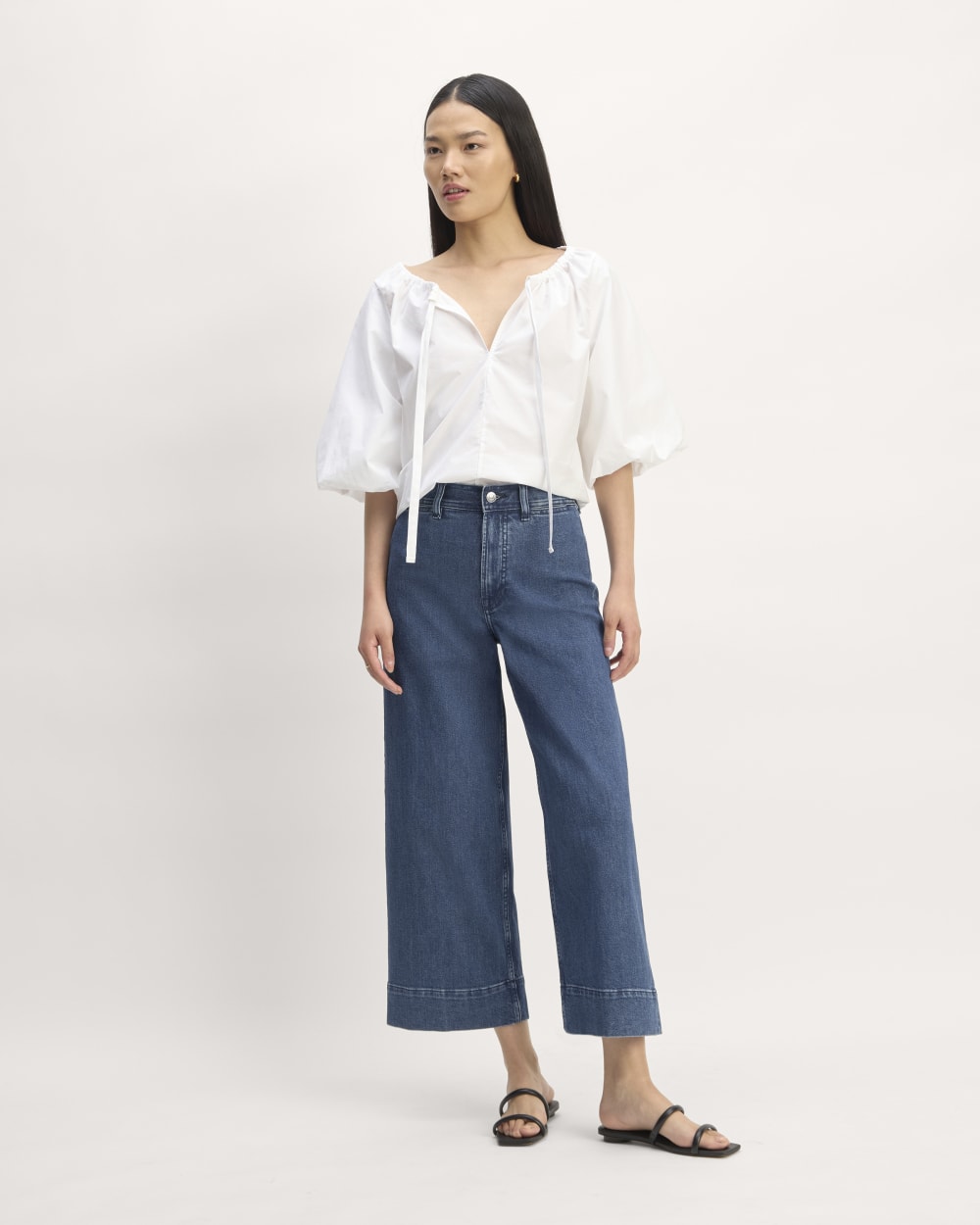 womens-supima-puff-sleeve-top-white | primary