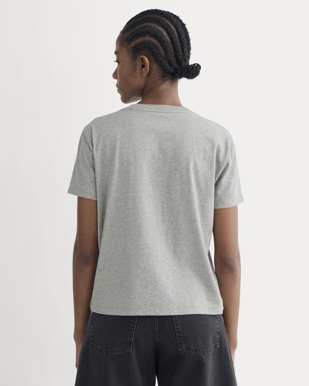 The Box-Cut Tee in Essential Cotton | Heathered Grey | Pocket