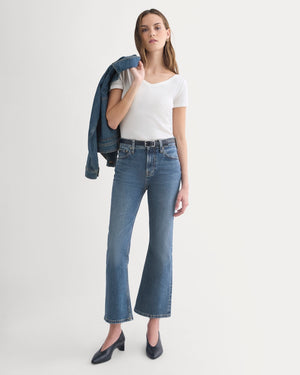 High-Rise Kick Flare Jean | Washed Indigo