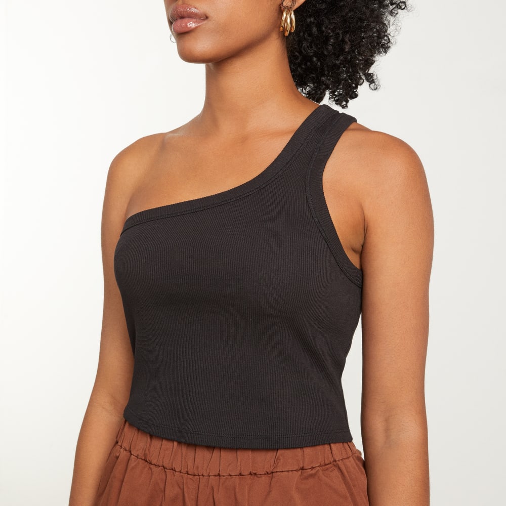 womens-ribbed-one-shoulder-tank-black
