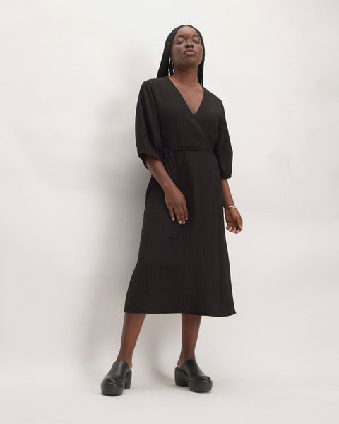 The City Stripe Wrap Dress