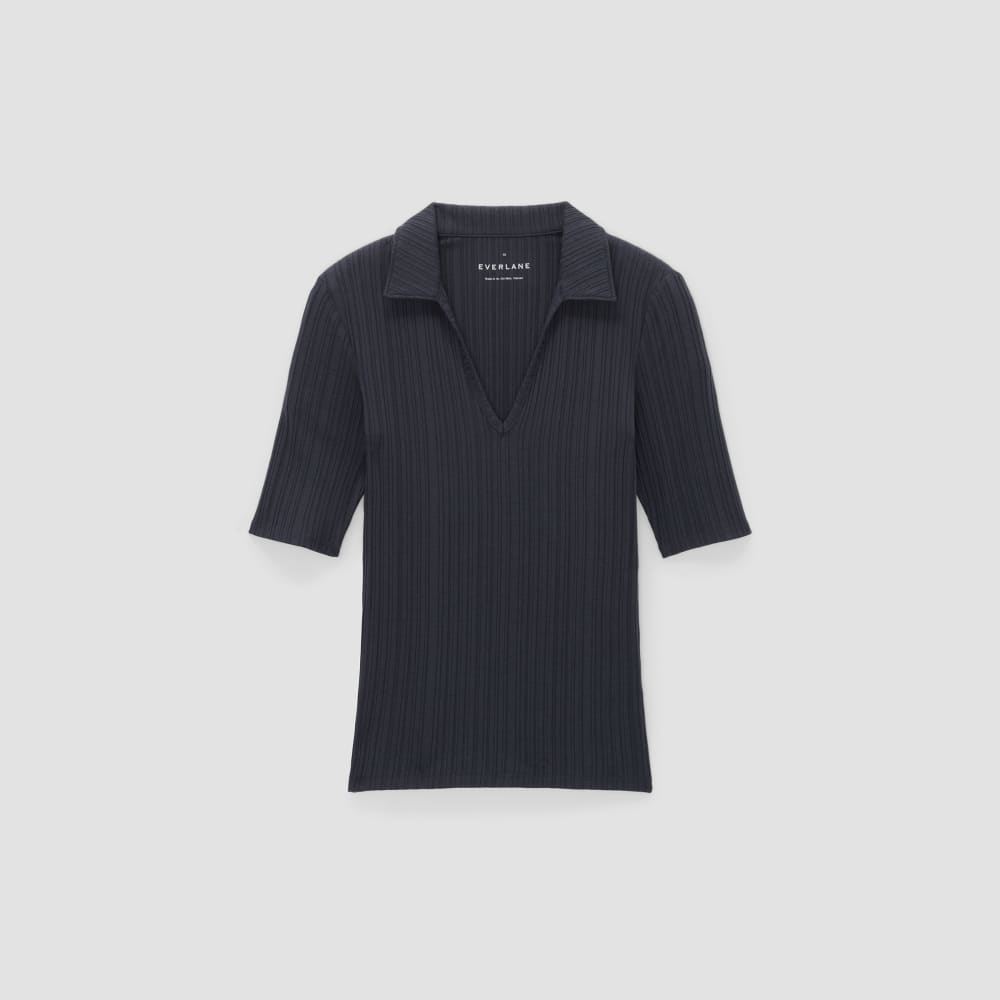 womens-riib-soft-knit-open-collar-polo-navy | alt