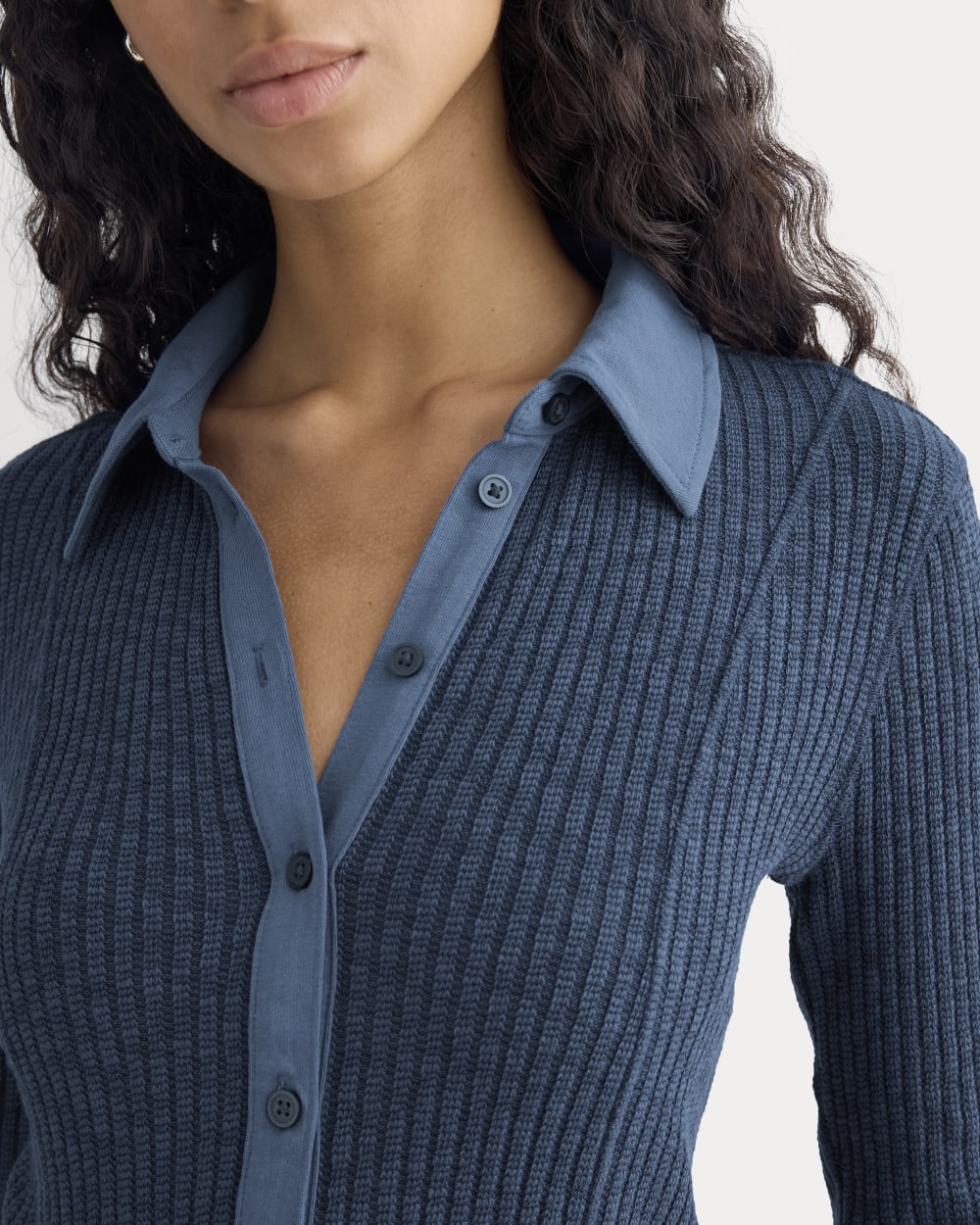 Cozy Rib Button-Up | Mood Indigo – Everlane