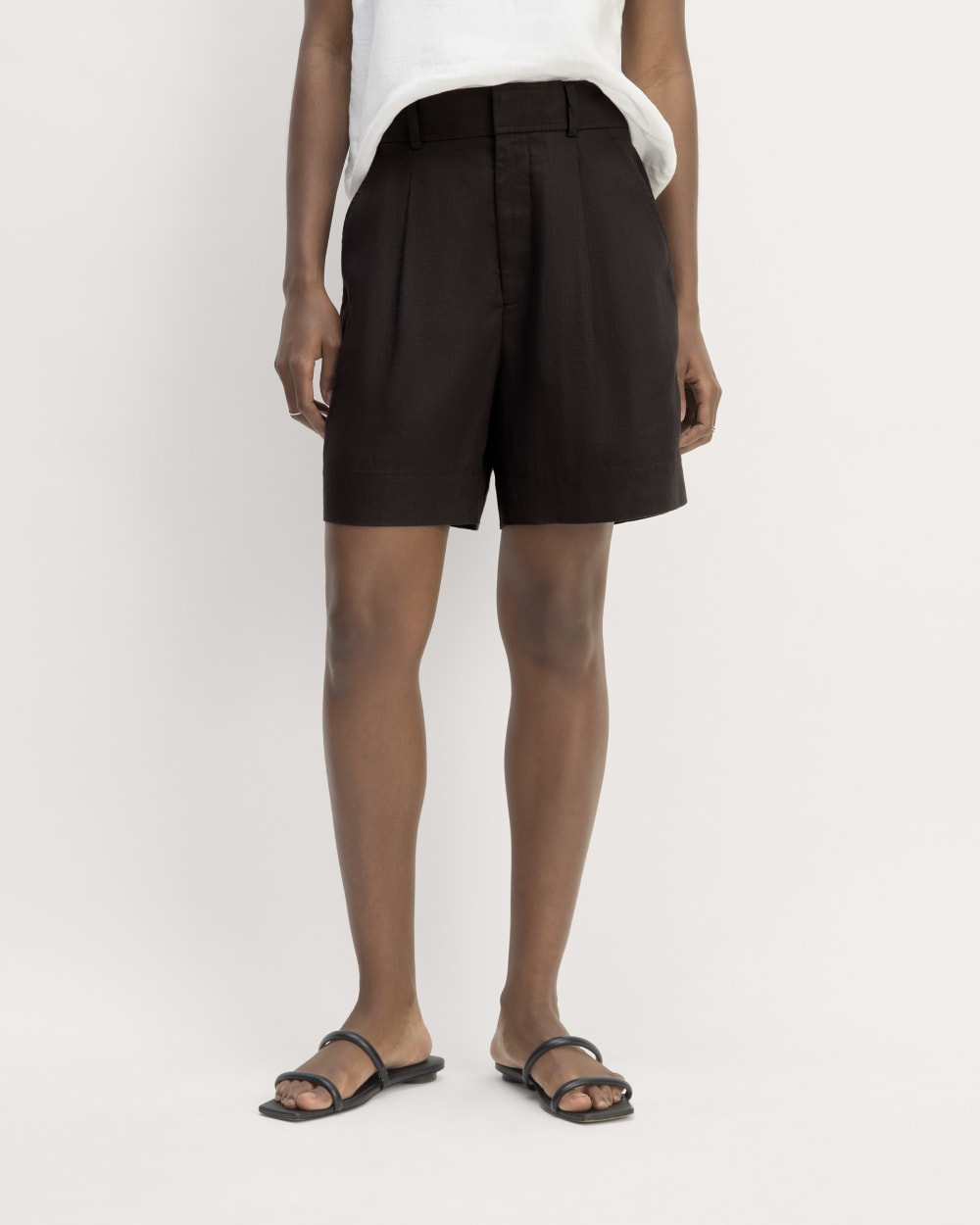 womens-linen-way-high-drape-short-new-black