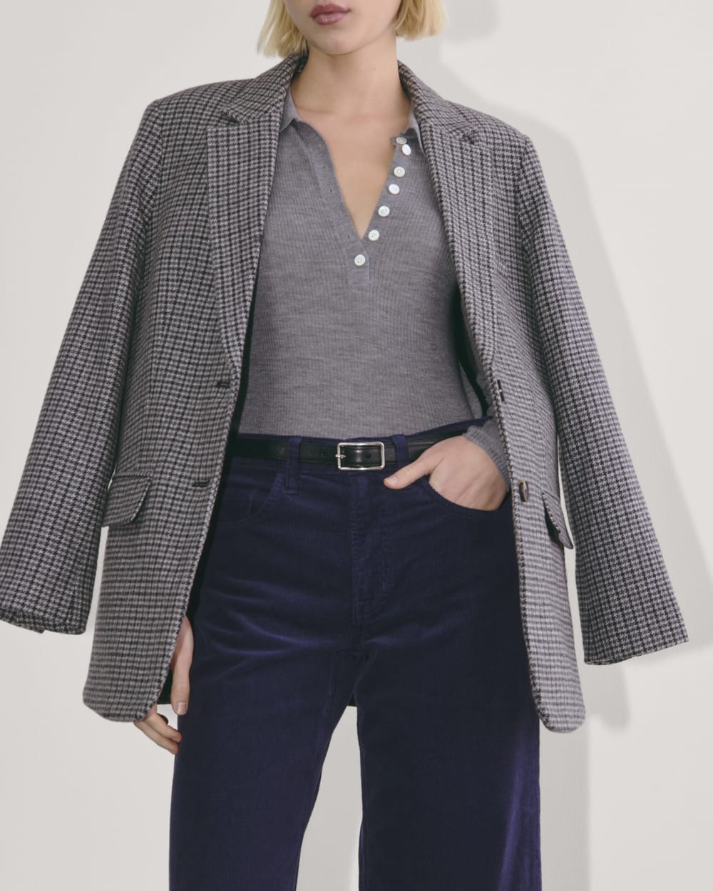 パンツ 692.navy corduroy 2tack wide pants The Mid-Way Pant in Corduroy | Navy – Everlane