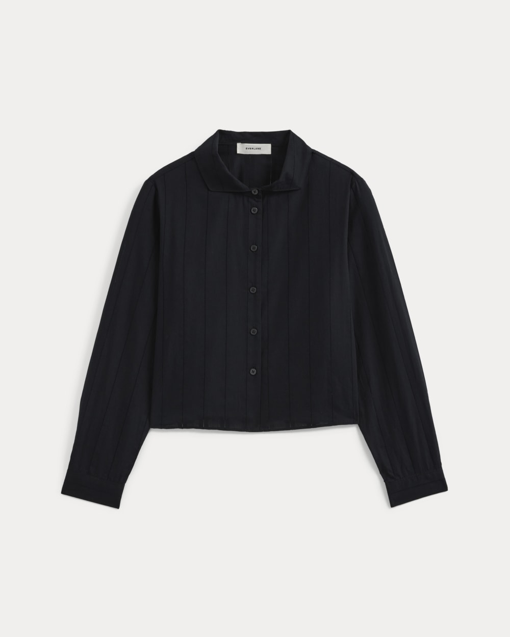 womens-textured-mini-collar-shirt-black | alt