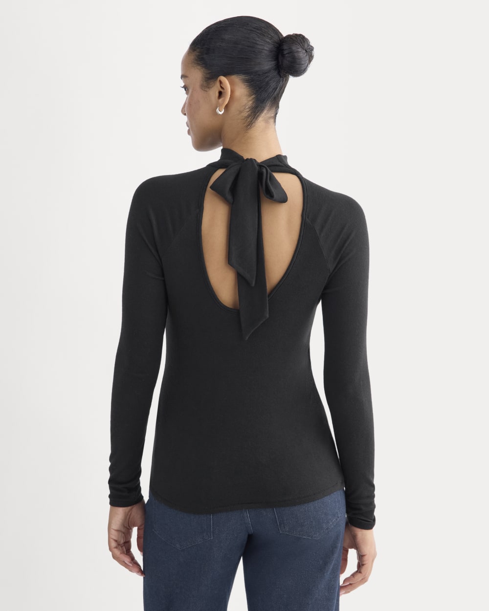 womens-tie-neck-top-in-butterluxe-black