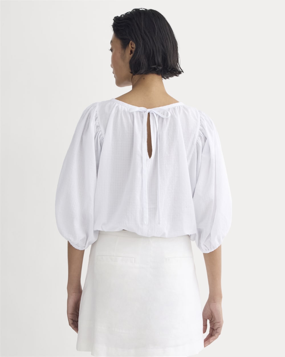 The Gauze Puff-Sleeve Top | White Everlane The Gauze Puff-Sleeve Top | White Everlane
