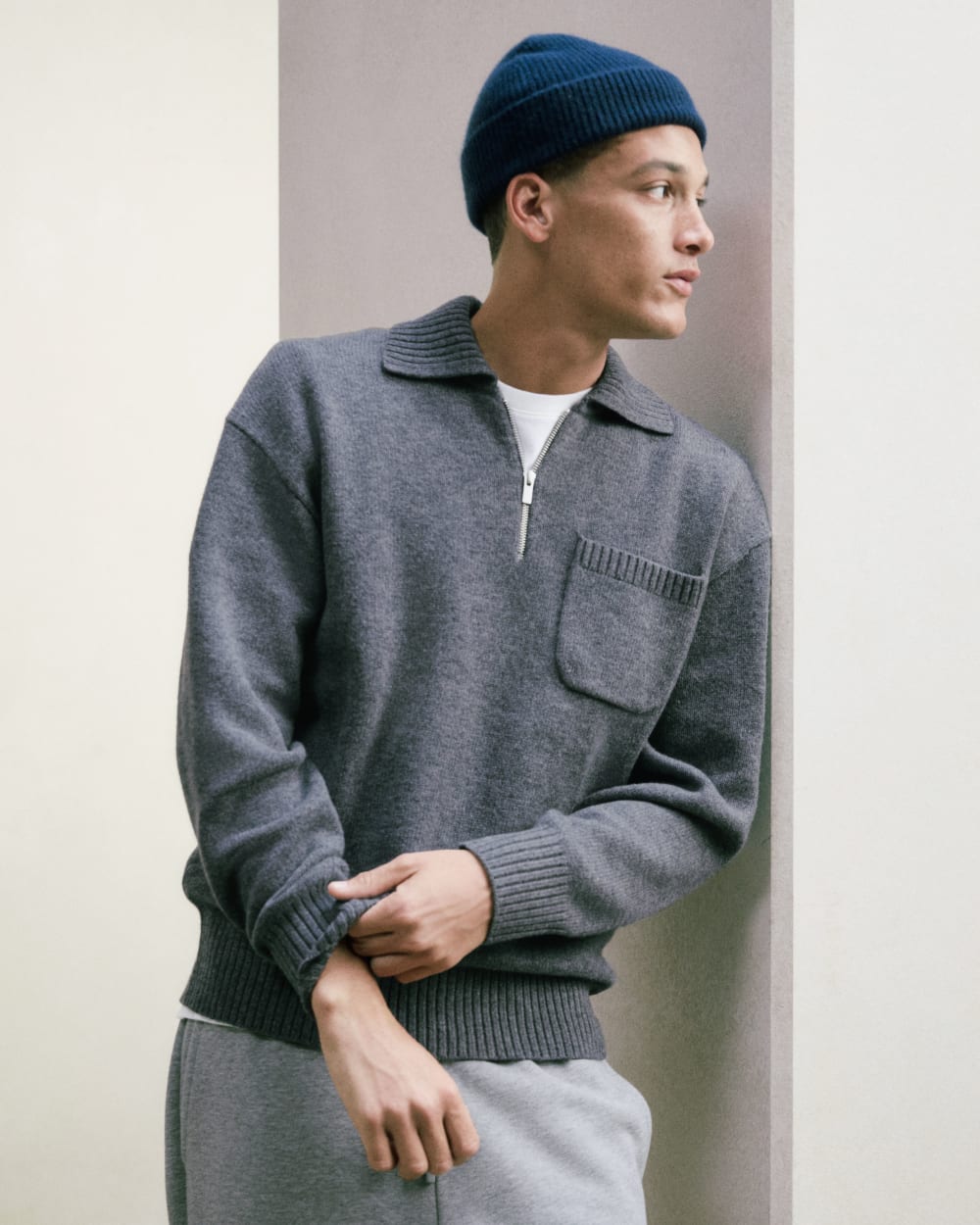 Luxe Merino Quarter-Zip Pullover | Heathered Charcoal – Everlane