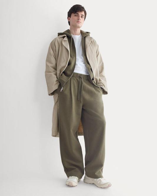 mens-luxe-fleece-pleated-sweatpant-olive-night | primary
