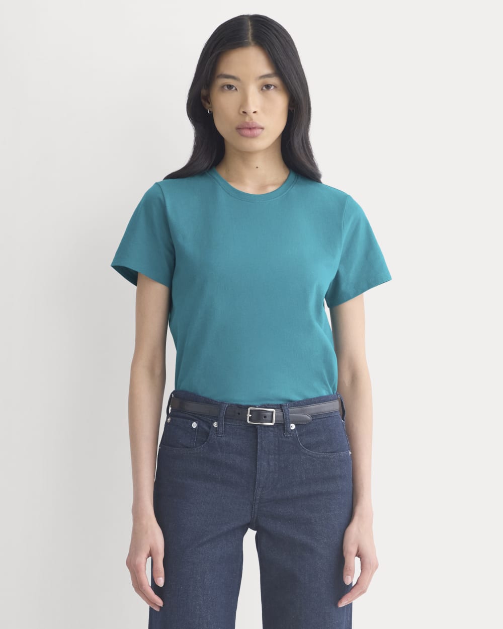 womens-organic-cotton-slim-crew-tee-everglade | primary