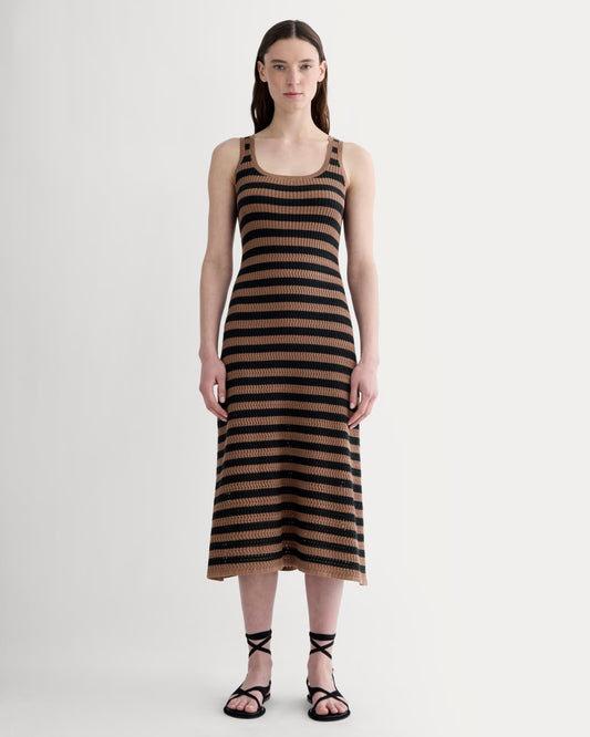 womens-crochet-tank-dress-mocha-black | primary