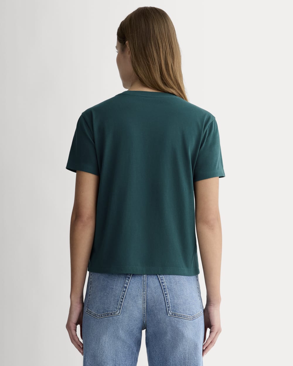The Box-Cut Tee in Essential Cotton | Bone / Black | No Pocket