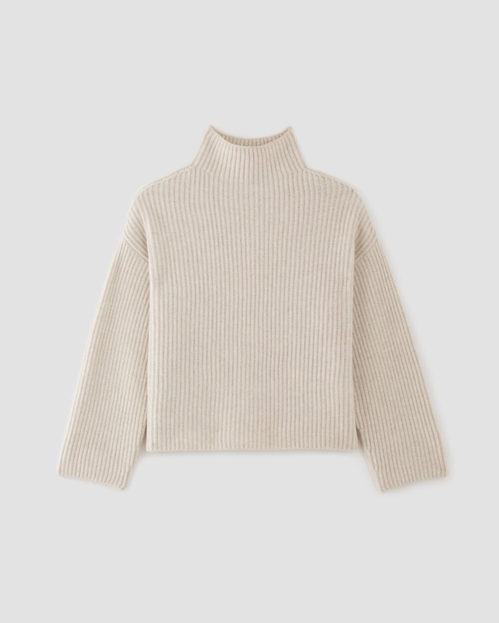 womens-felted-merino-funnel-pullover-heathered-oat | alt