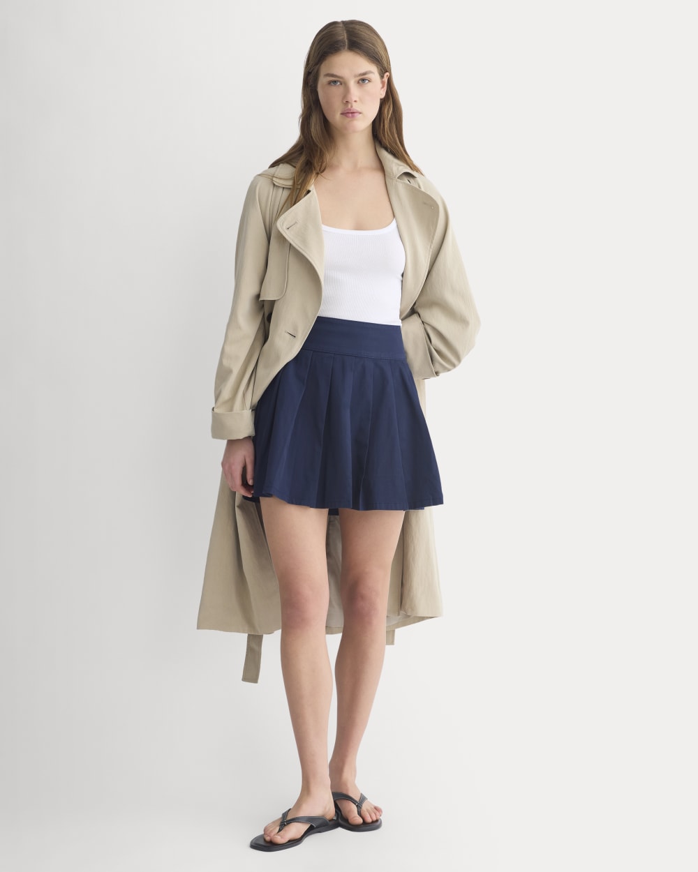 womens-utility-pleated-mini-skirt-navy | primary