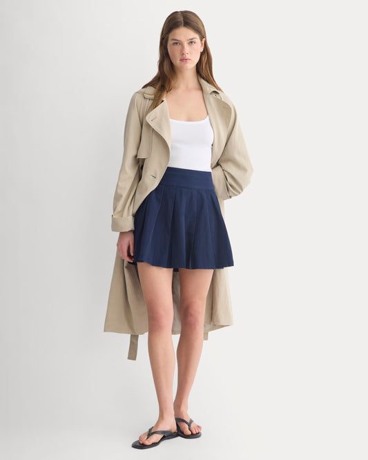 womens-utility-pleated-mini-skirt-navy | primary