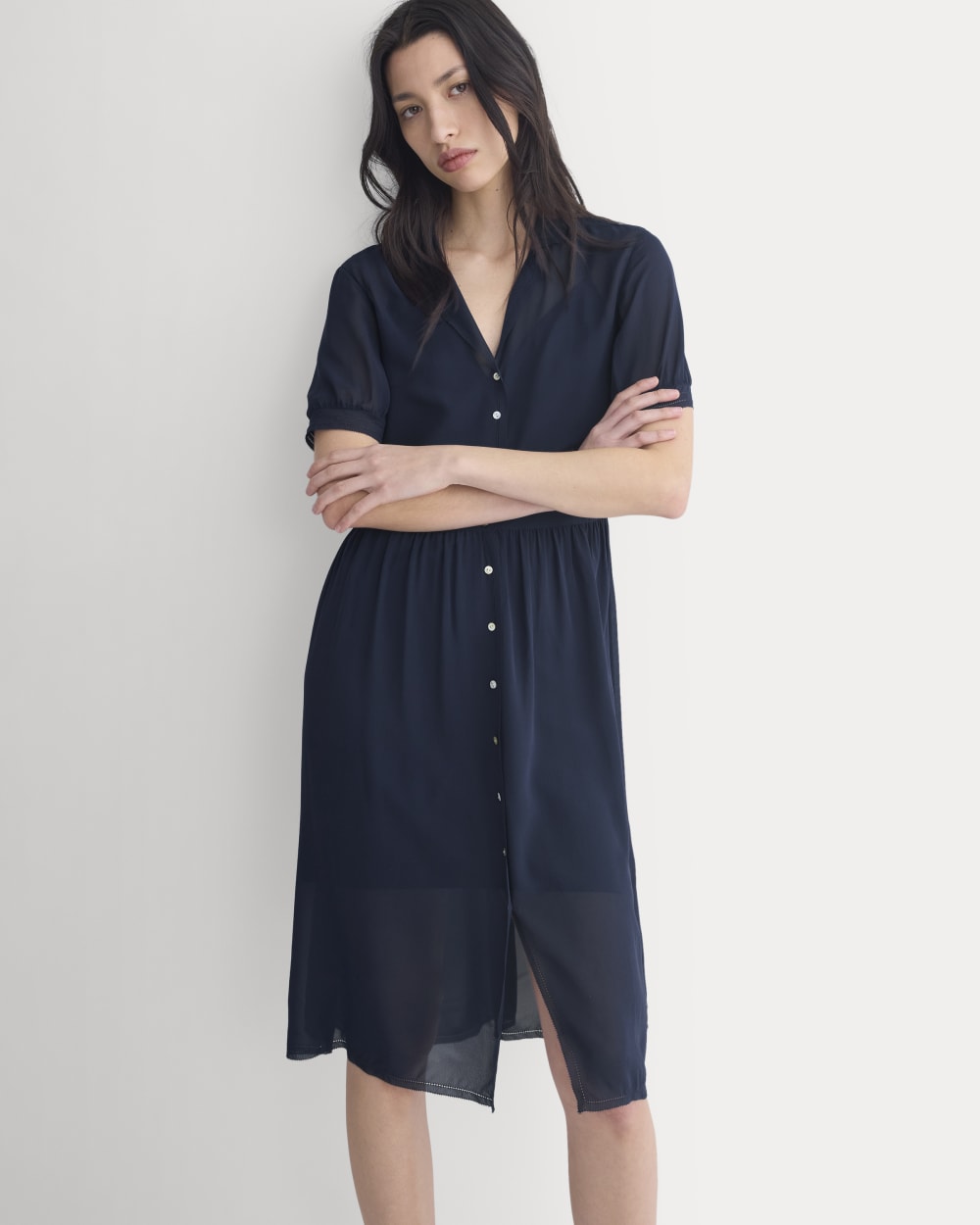 womens-notch-collar-shirtdress-silk-navy