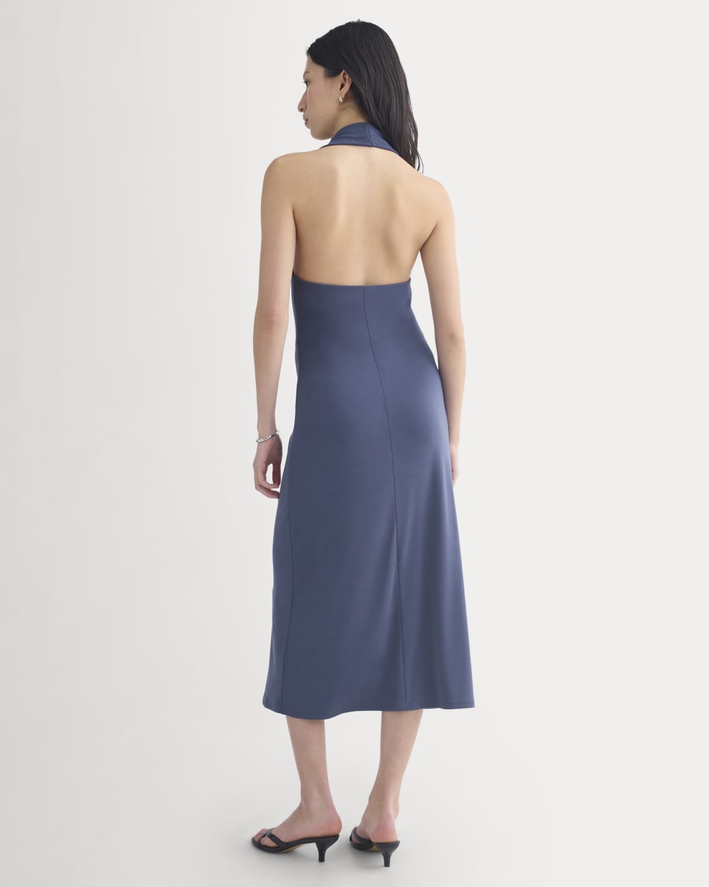 Everlane Cowlneck Halter Dress, Butterknit, Washed Navy, Size Small Everlane Cowlneck Halter Dress, Butterknit, Washed Navy, Size Small