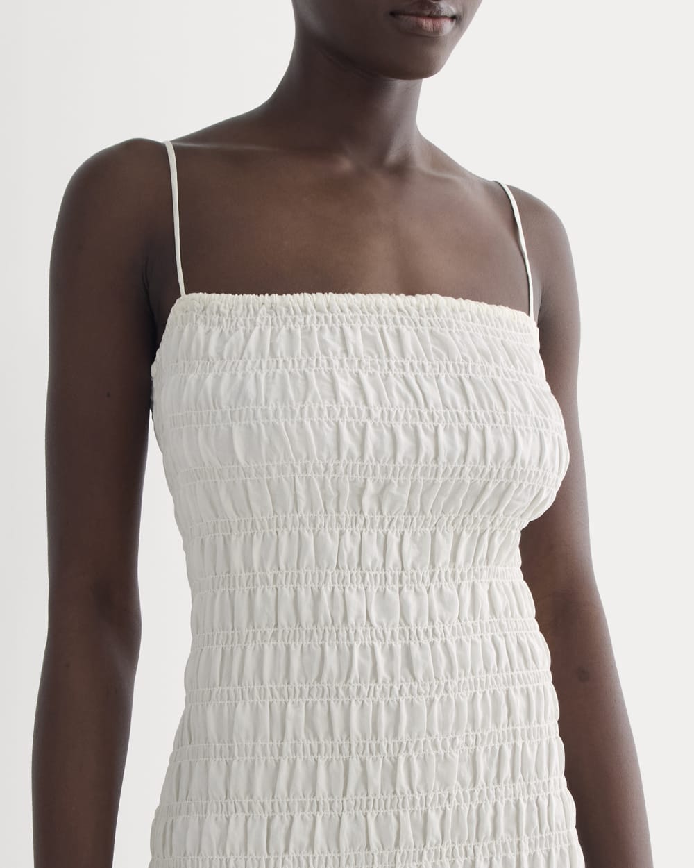 everlane smocked linen dress The Gauze Smock Dress