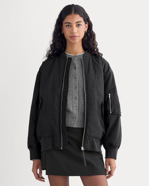 ReNew Oversized Puffer Bomber | Black