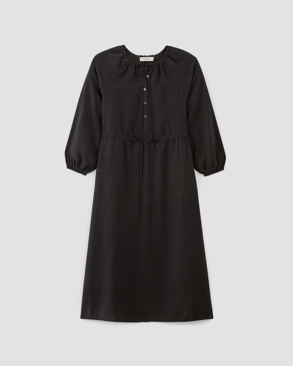 womens-tencel-gathered-maxi-dress-black | alt