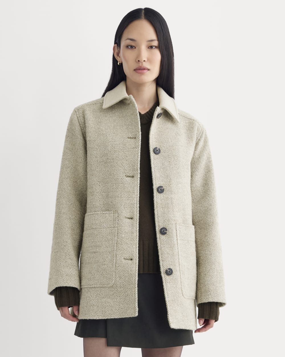 womens-italian-car-coat-taupe-herringbone | primary