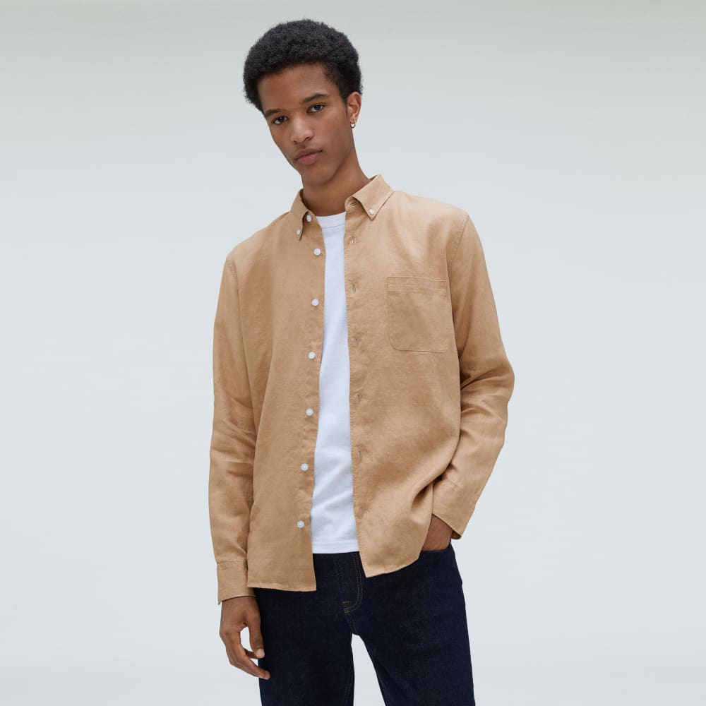 mens-linen-stndrd-fit-shirt-iced-coffee | primary