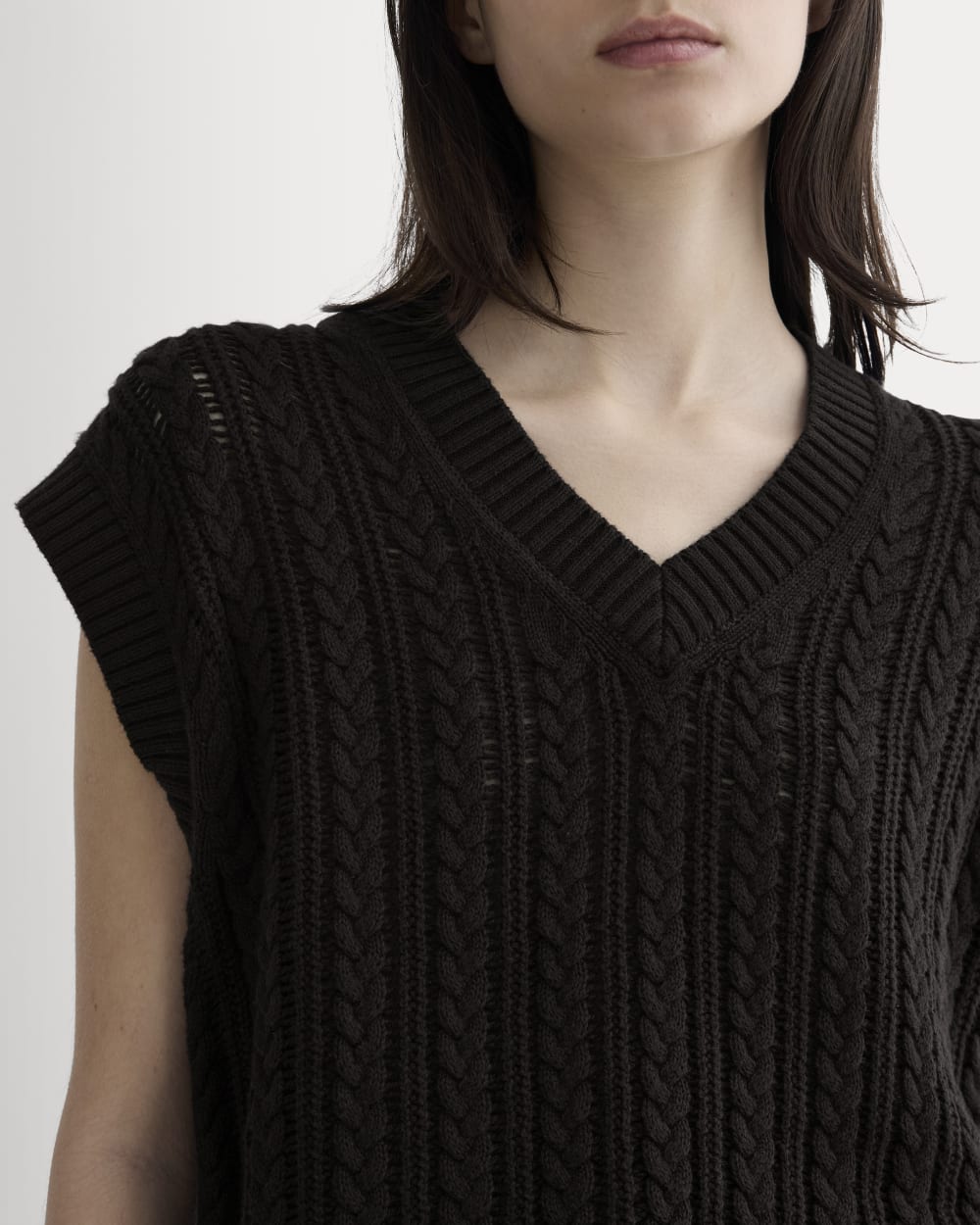 The Mesh Cable Vest in Everyday Cotton | Black – Everlane