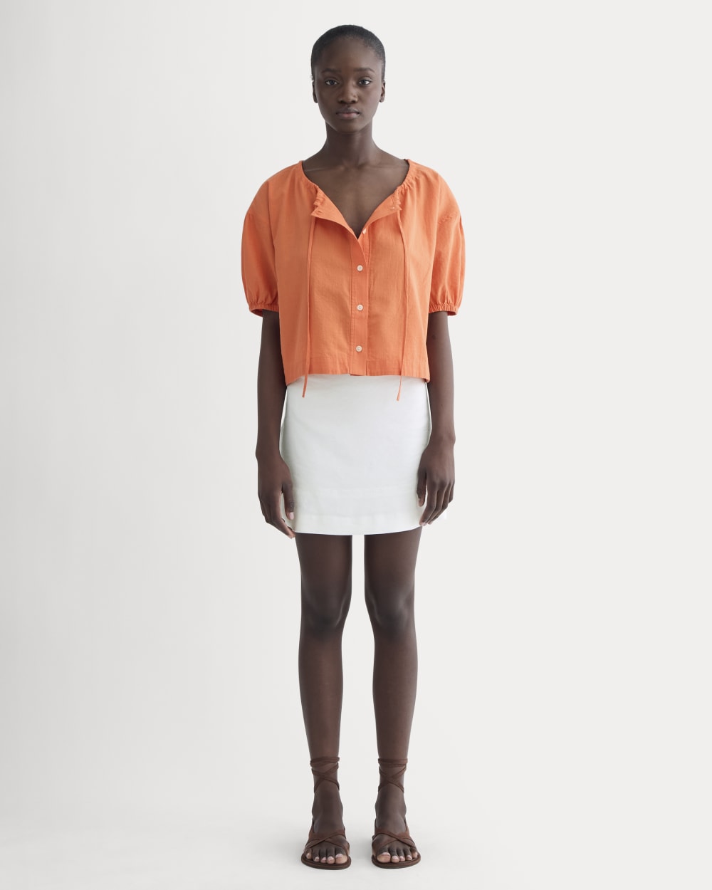 womens-gauze-button-up-soft-orange