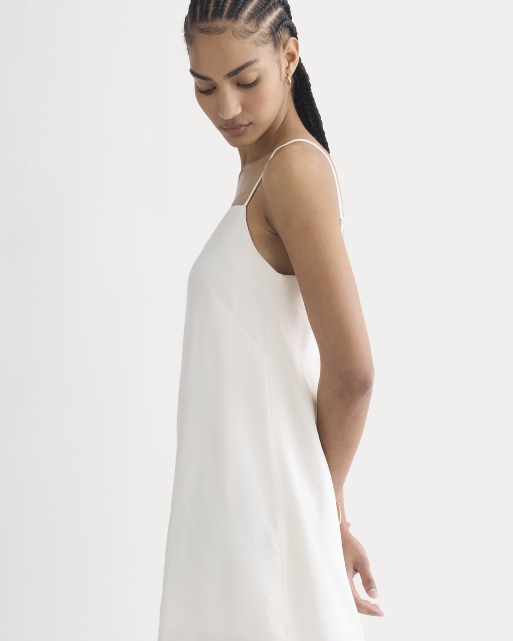 Everlane Mini Shift Dress, Stretch Linen, Bone, Size 2 Everlane Mini Shift Dress, Stretch Linen, Bone, Size 2