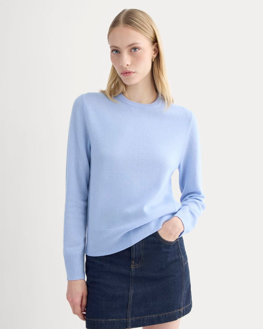 womens-cashmere-slim-crew-sweater-open-air-blue | primary