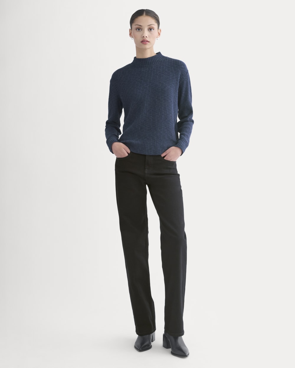The Cozy Rib Funnel-Neck | Navy – Everlane
