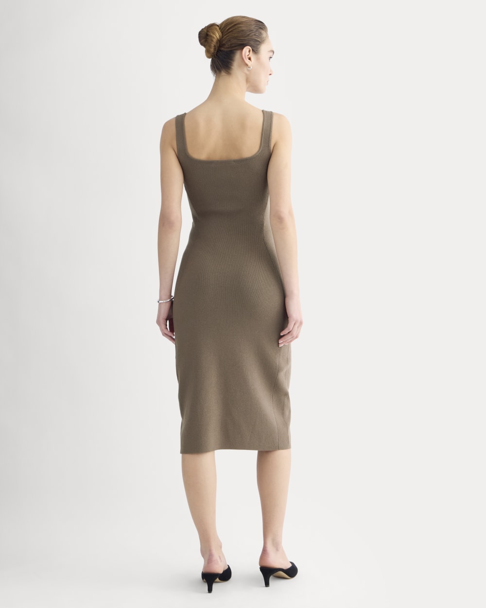 Everlane Knit Square-Neck Midi Dress In Deep Taupe, Size XXL, Cotton/Viscose Everlane Knit Square-Neck Midi Dress In Deep Taupe, Size XXL, Cotton/Viscose