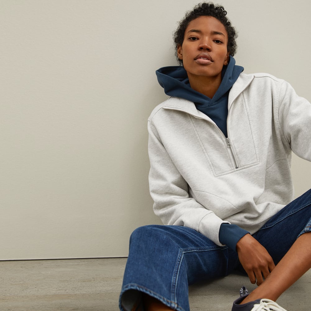 The Track Half-Zip | Light Heather Grey – Everlane