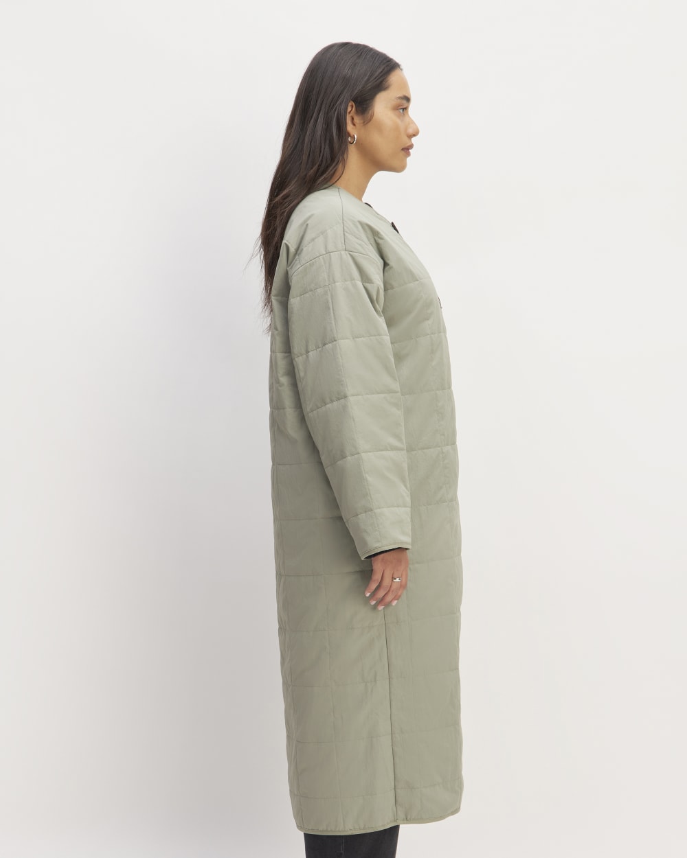 The ReNew Quilted Long Liner | Sage Green – Everlane