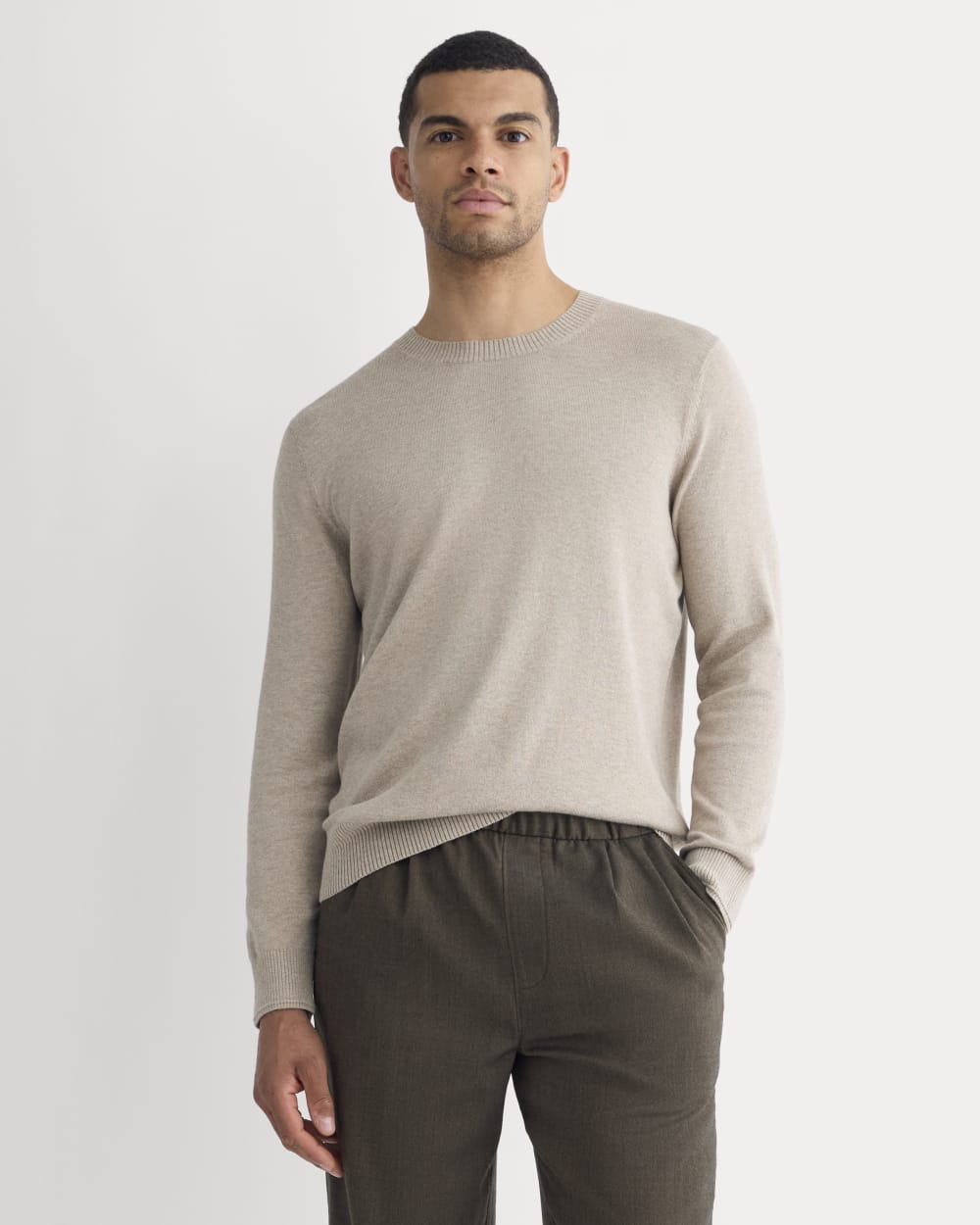 mens-no-sweat-cotton-sweater-heather-oatmeal | primary