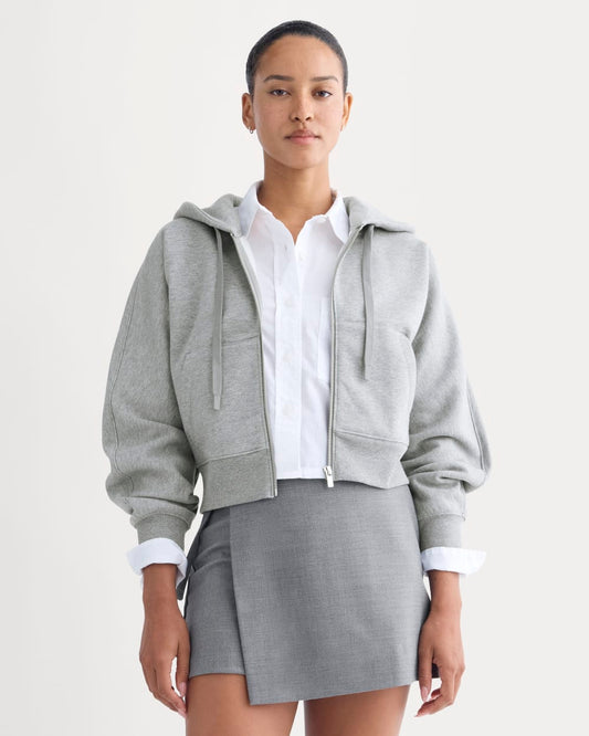 womens-luxe-fleece-zip-cropped-hoodie-vintage-heather-grey | primary