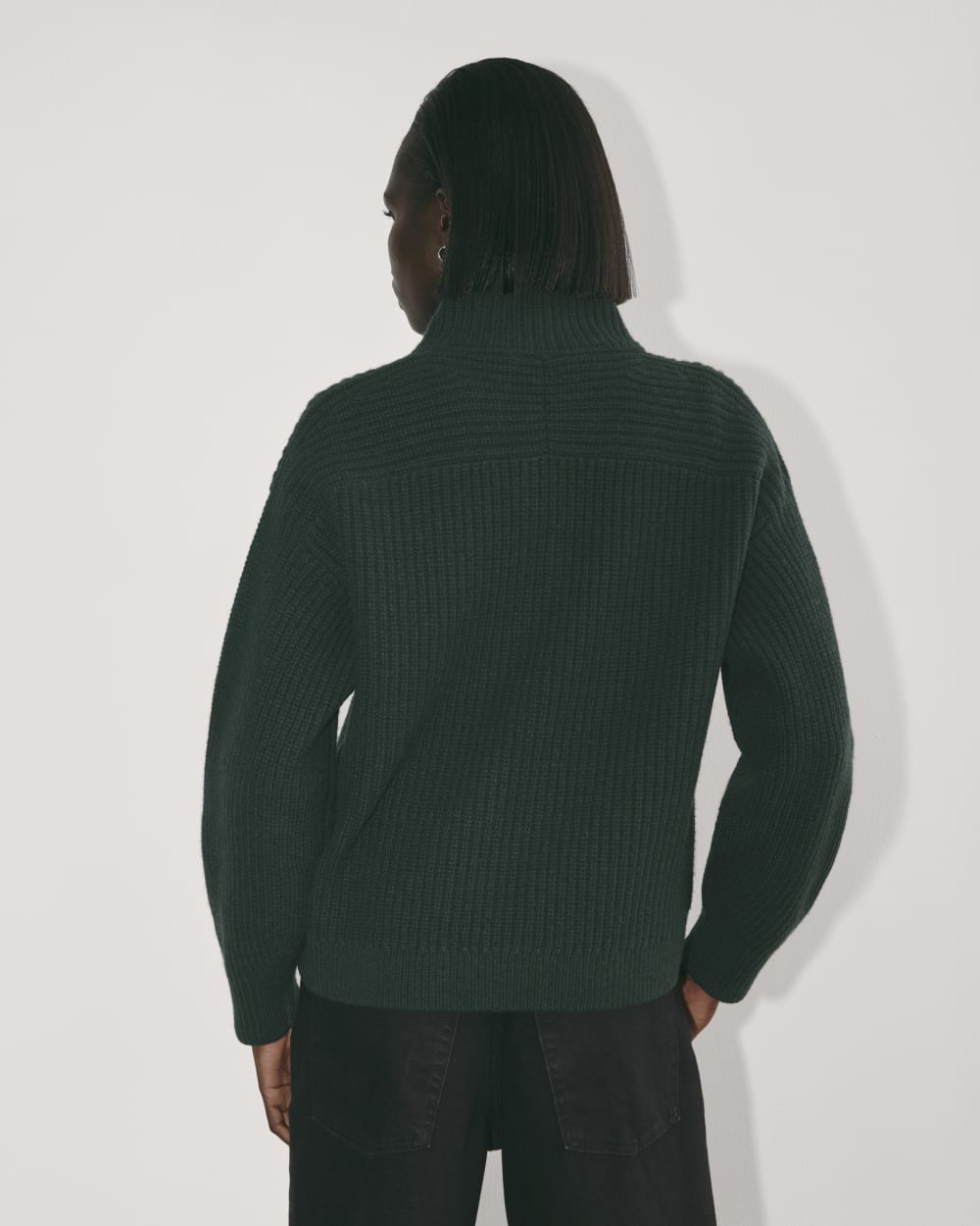 The Half-Zip Sweater in Luxe Merino | Heather Scarab Green – Everlane
