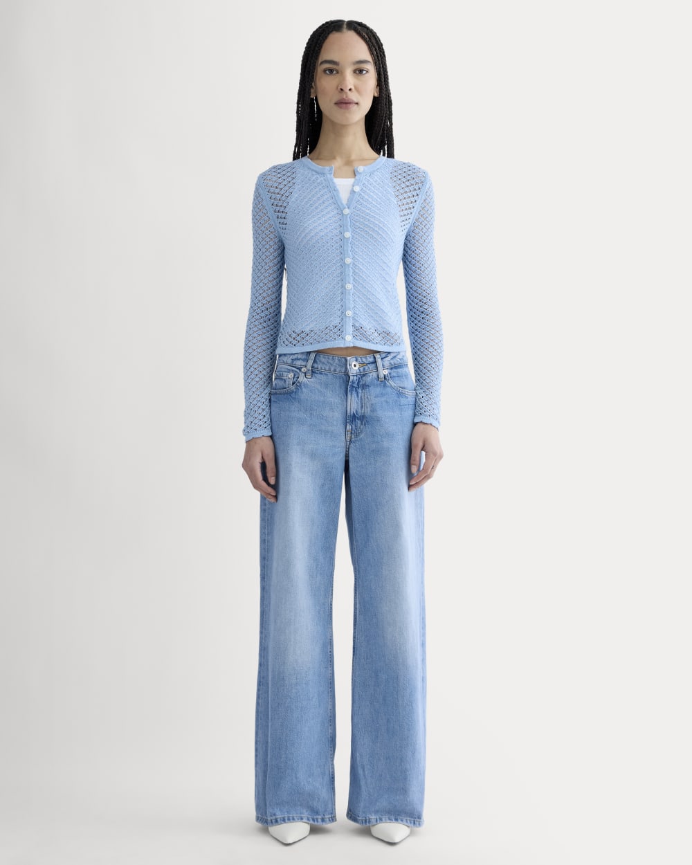 The Lace Knit Cardigan | Sky Blue – Everlane