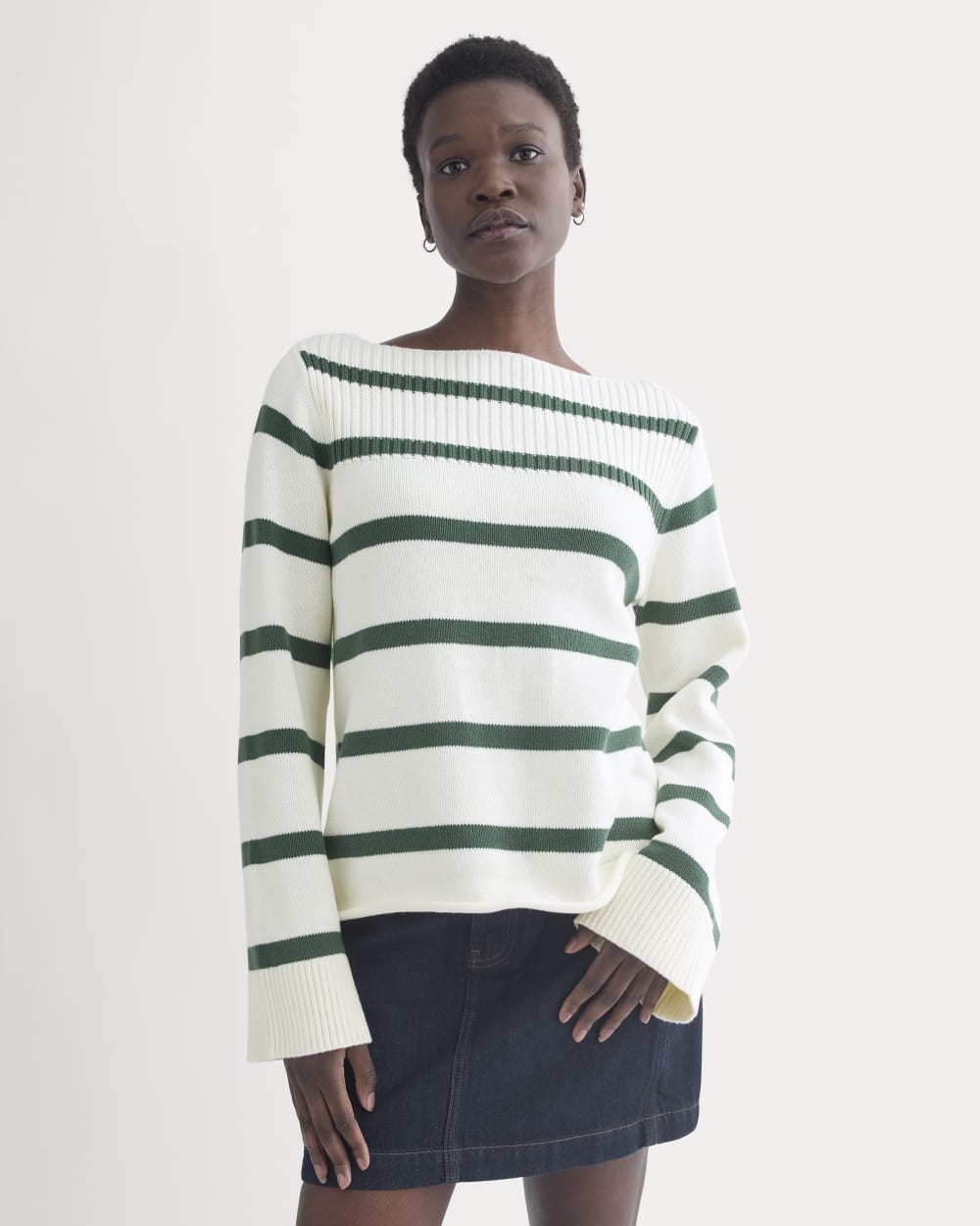 Striped Boatneck Sweater in Everyday Cotton