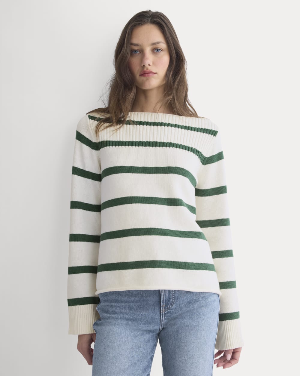 Striped Boatneck Sweater in Everyday Cotton