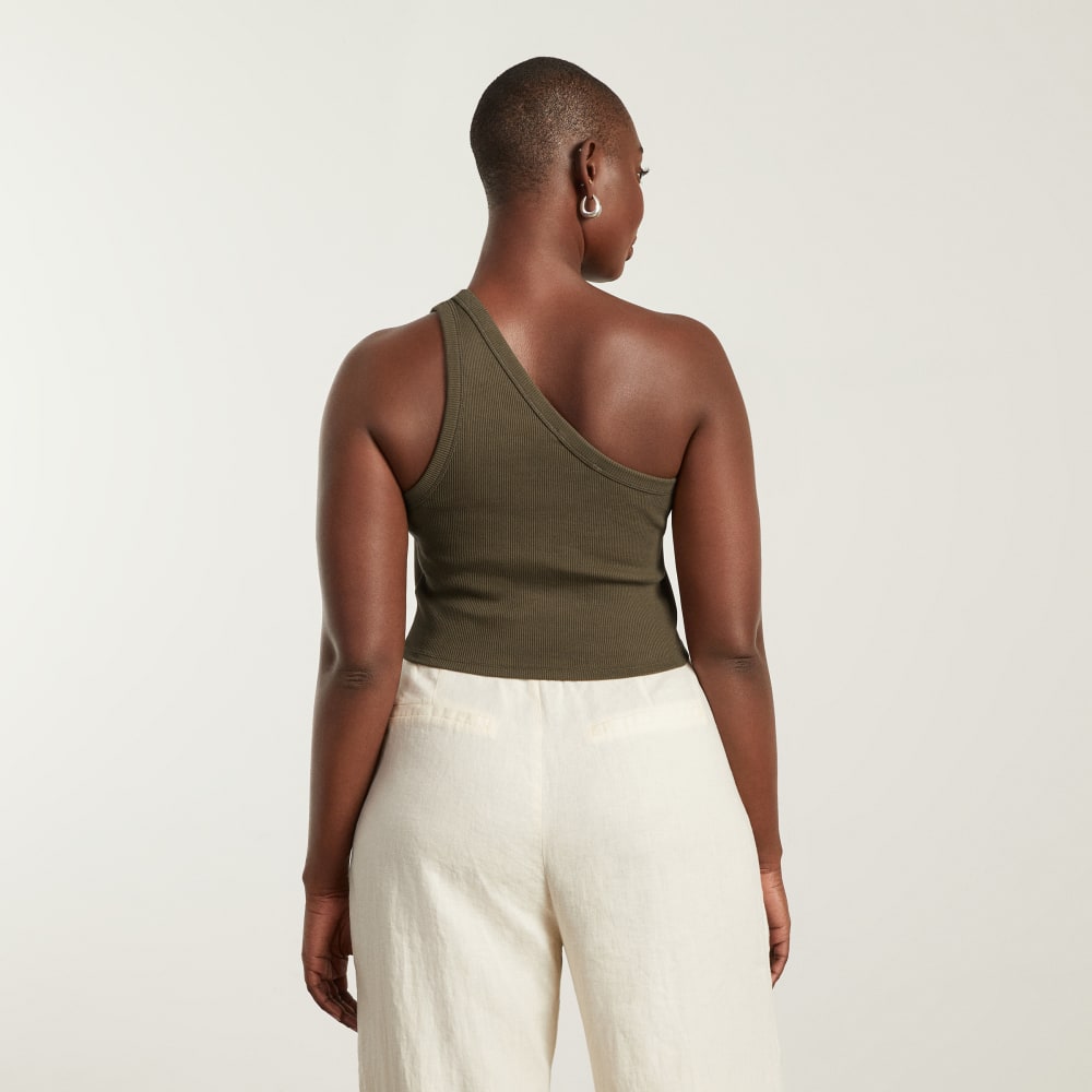womens-ribbed-one-shoulder-tank-beech | alt