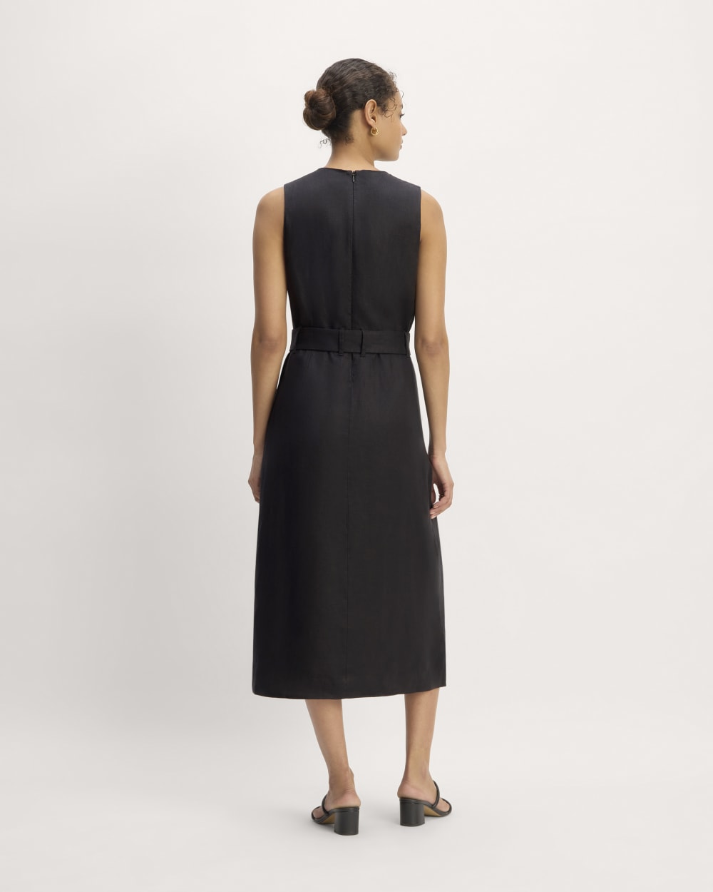 The Linen Belted Midi Dress | Black Everlane The Linen Belted Midi Dress | Black Everlane