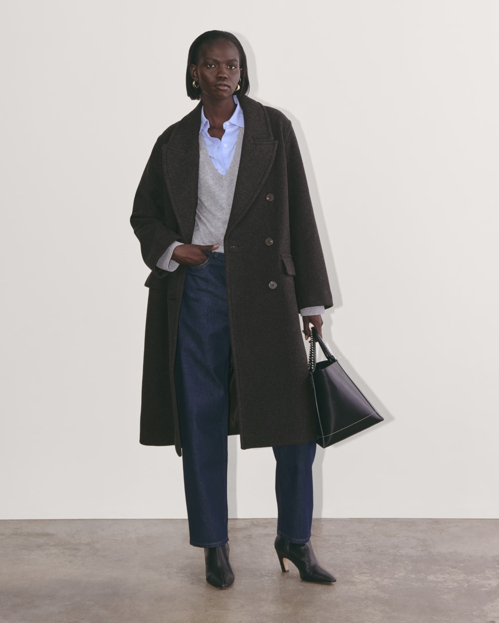 The Double-Breasted Coat in Wool | Heather Charcoal – Everlane