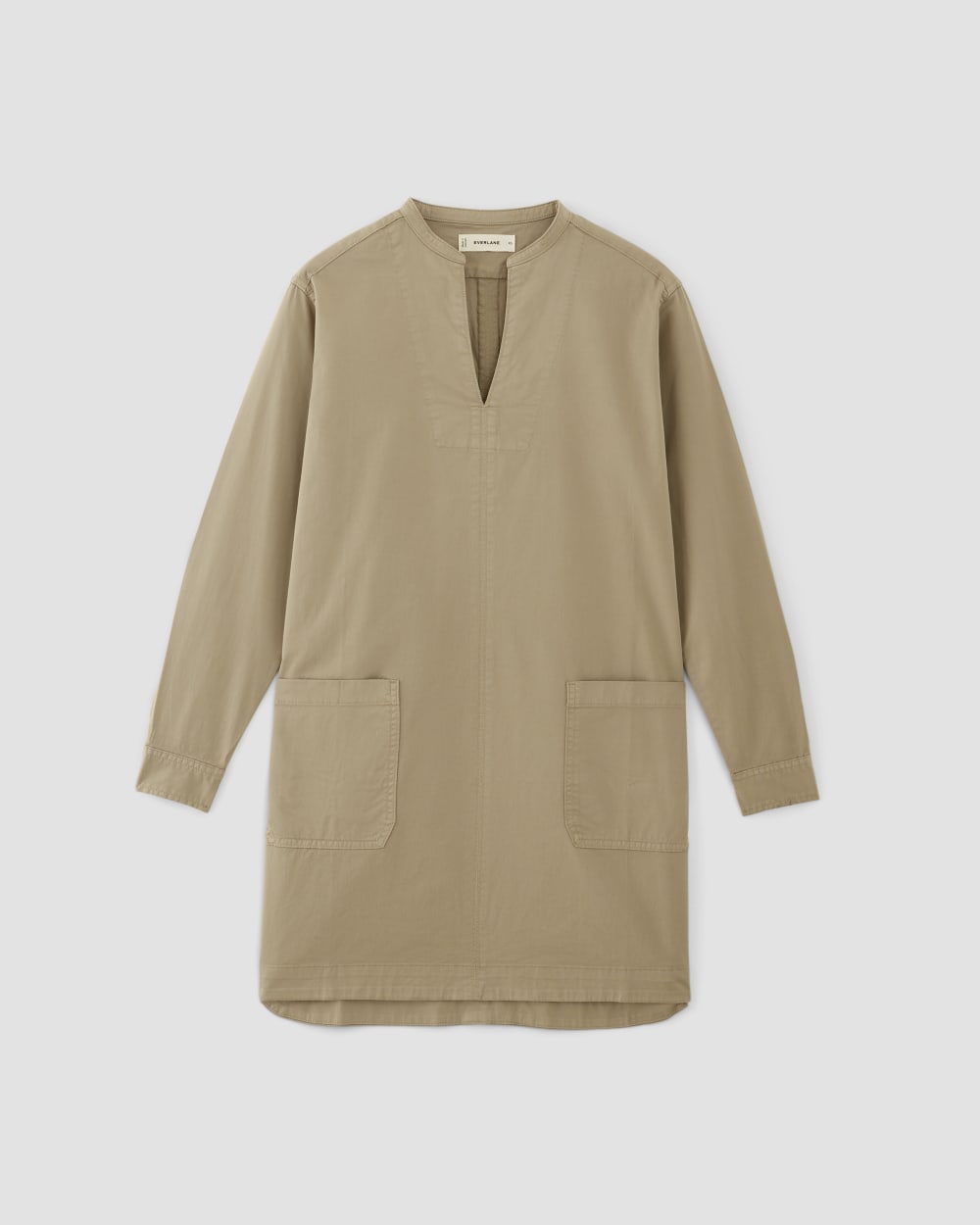 The Long-Sleeve Utility Mini Dress | Trench Coat Khaki Everlane The Long-Sleeve Utility Mini Dress | Trench Coat Khaki Everlane