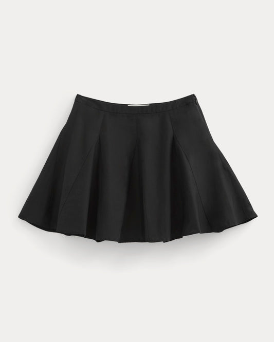 womens-godet-mini-skirt-in-cotton-silk-black | alt