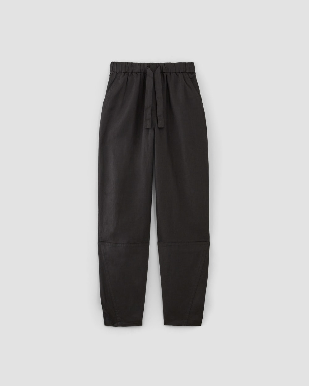 womens-linen-pull-on-barrel-pant-black | alt