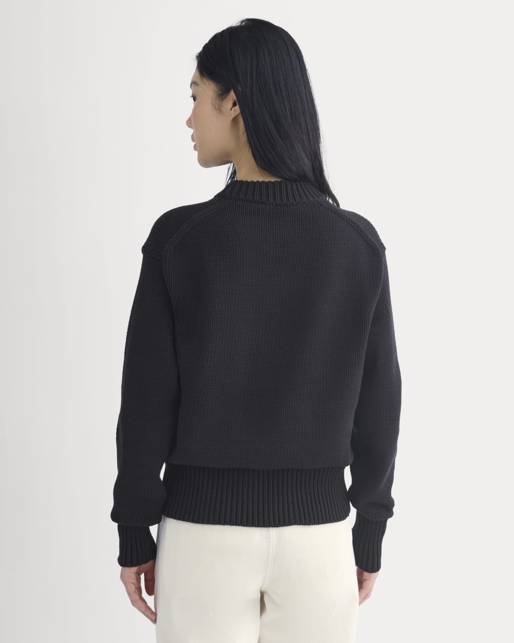 Oversized Cocoon Crew in Elevated Cotton | Black – Everlane